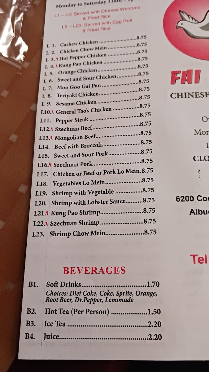 Fai Wong Menu - Image 4